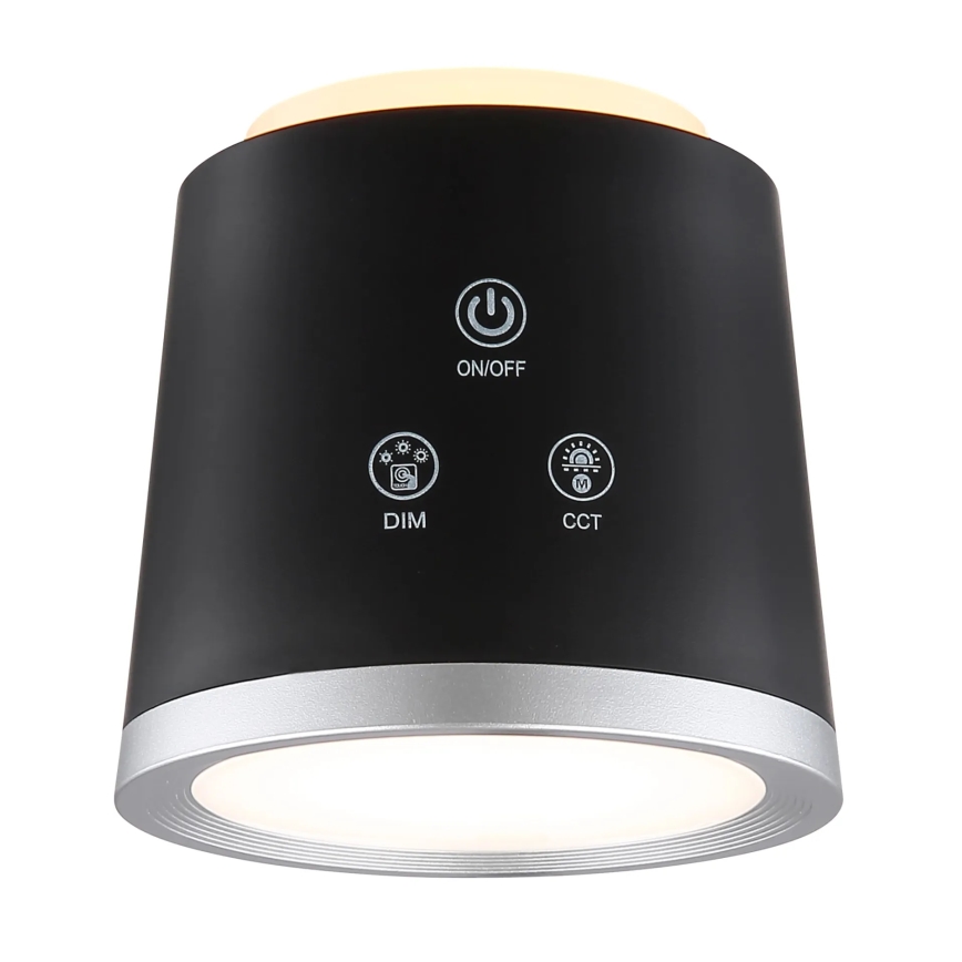 Globo - LED Aptumšojama skārienvadāma galda lampa 4in1 LED/6W/3,7V 3000K/4000K/6500K 1500 mAh USB melna