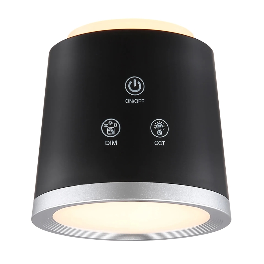 Globo - LED Aptumšojama skārienvadāma galda lampa 4in1 LED/6W/3,7V 3000K/4000K/6500K 1500 mAh USB melna