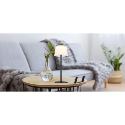 Globo - LED Aptumšojama skārienvadāma āra galda lampa LED/1,8W/5V IP44 1800 mAh melna/balta