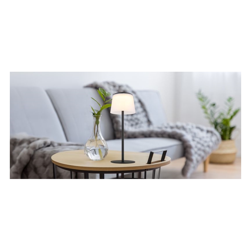 Globo - LED Aptumšojama skārienvadāma āra galda lampa LED/1,8W/5V IP44 1800 mAh melna/balta