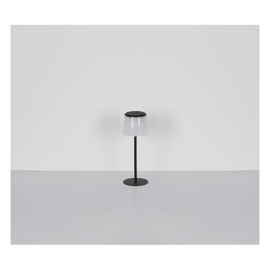 Globo - LED Aptumšojama skārienvadāma āra galda lampa LED/1,8W/5V IP44 1800 mAh melna/balta