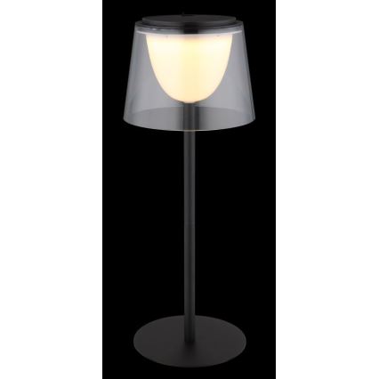 Globo - LED Aptumšojama skārienvadāma āra galda lampa LED/1,8W/5V IP44 1800 mAh melna/caurspīdīga