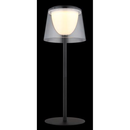 Globo - LED Aptumšojama skārienvadāma āra galda lampa LED/1,8W/5V IP44 1800 mAh melna/caurspīdīga