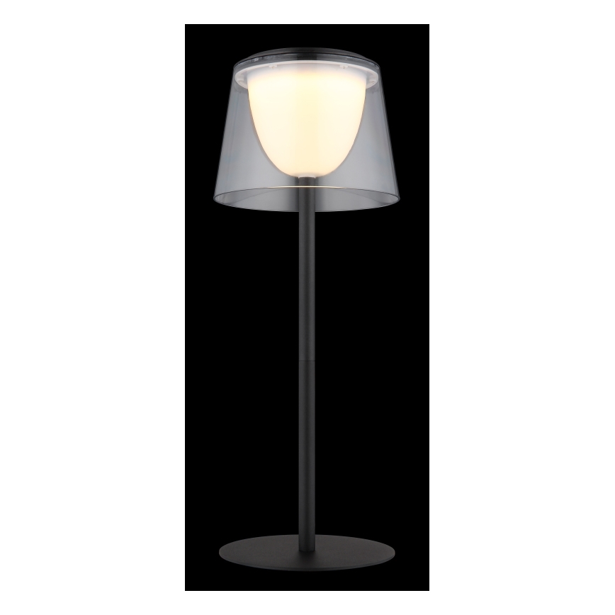 Globo - LED Aptumšojama skārienvadāma āra galda lampa LED/1,8W/5V IP44 1800 mAh melna/caurspīdīga