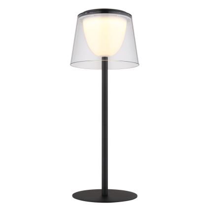 Globo - LED Aptumšojama skārienvadāma āra galda lampa LED/1,8W/5V IP44 1800 mAh melna/caurspīdīga