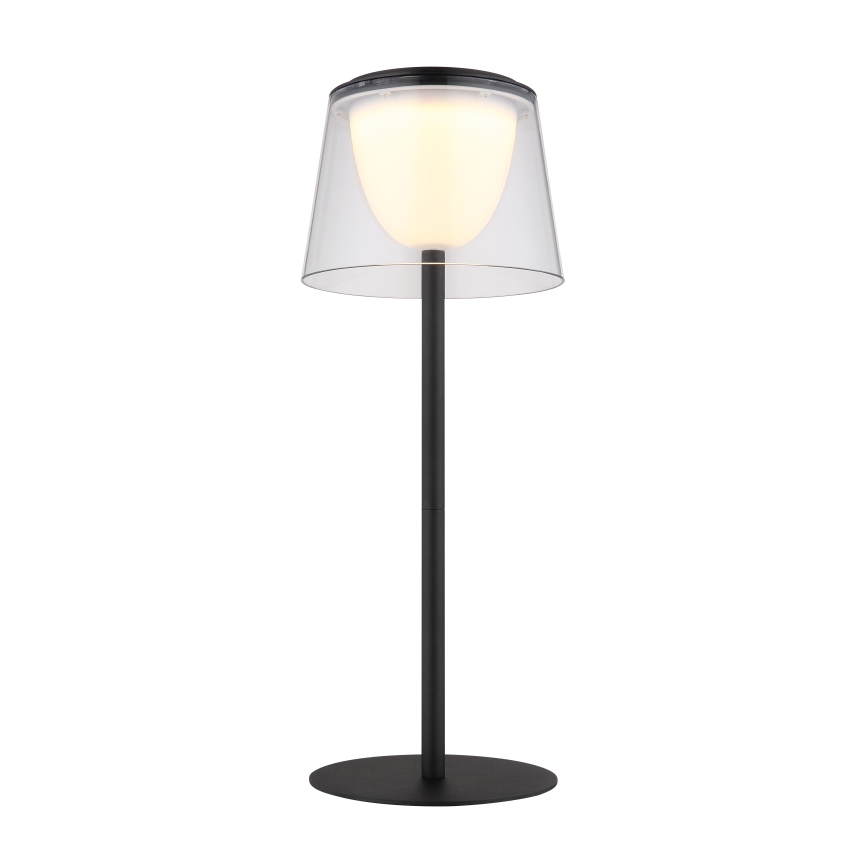 Globo - LED Aptumšojama skārienvadāma āra galda lampa LED/1,8W/5V IP44 1800 mAh melna/caurspīdīga