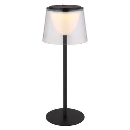 Globo - LED Aptumšojama skārienvadāma āra galda lampa LED/1,8W/5V IP44 1800 mAh melna/caurspīdīga