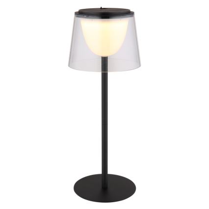 Globo - LED Aptumšojama skārienvadāma āra galda lampa LED/1,8W/5V IP44 1800 mAh melna/caurspīdīga