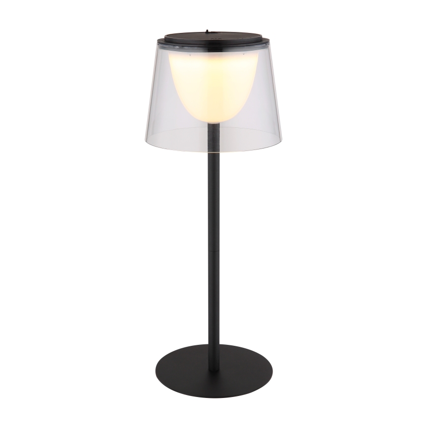 Globo - LED Aptumšojama skārienvadāma āra galda lampa LED/1,8W/5V IP44 1800 mAh melna/caurspīdīga