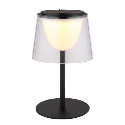 Globo - LED Aptumšojama skārienvadāma āra galda lampa LED/1,8W/5V IP44 1800 mAh melna/caurspīdīga