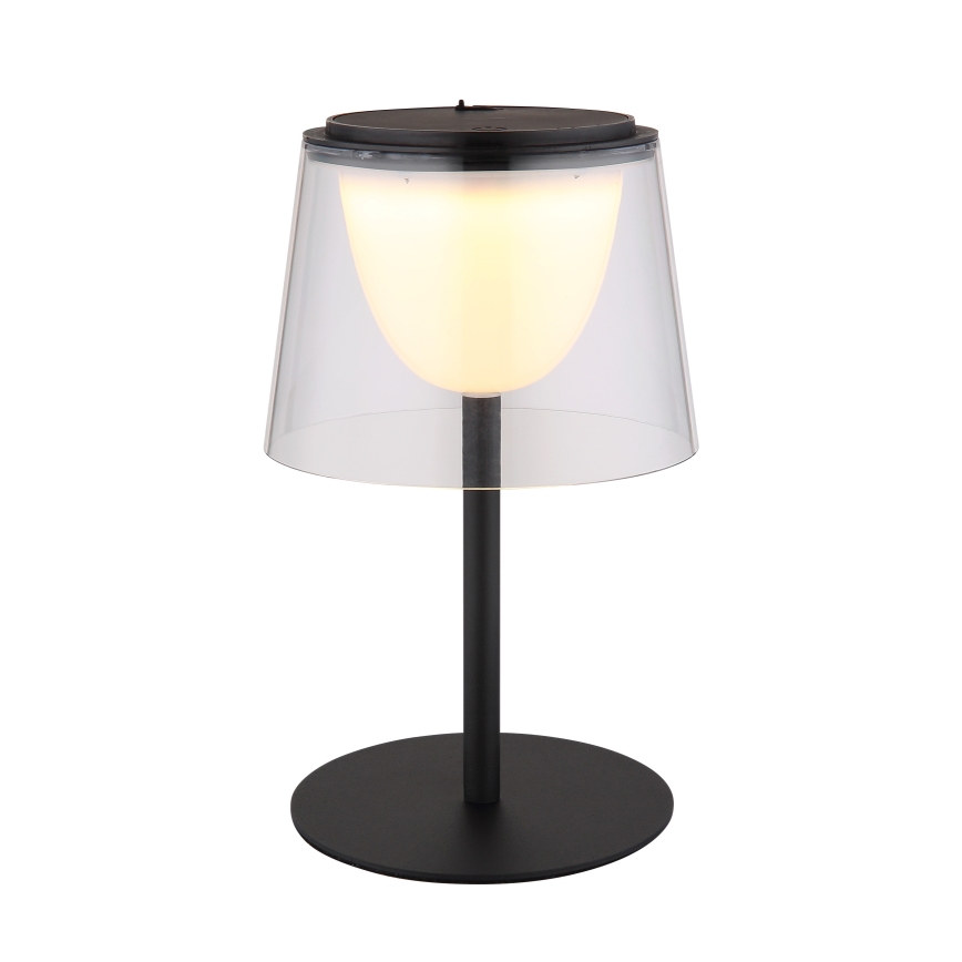 Globo - LED Aptumšojama skārienvadāma āra galda lampa LED/1,8W/5V IP44 1800 mAh melna/caurspīdīga