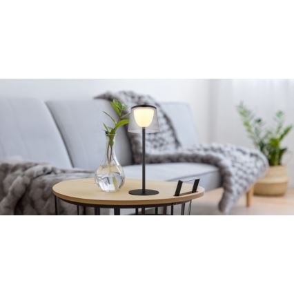 Globo - LED Aptumšojama skārienvadāma āra galda lampa LED/1,8W/5V IP44 1800 mAh melna/dūmakains
