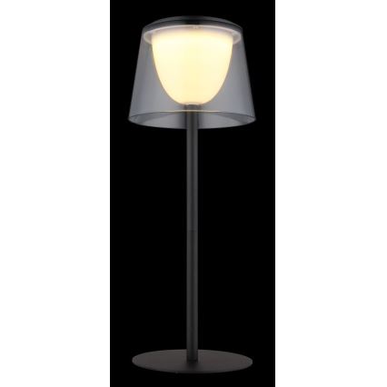 Globo - LED Aptumšojama skārienvadāma āra galda lampa LED/1,8W/5V IP44 1800 mAh melna/dūmakains
