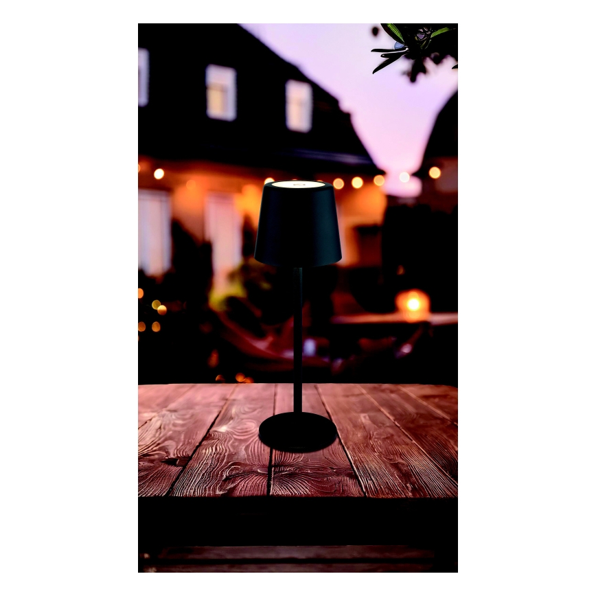 Globo - LED Aptumšojama āra skārienvadāma galda lampa LED/2W/5V 3000/4000/6000K 2200 mAh IP44 melna