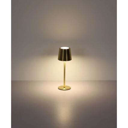 Globo - Dimējama LED galda lampa ar skārienjūtīgu vadību, uzlādējama, 2W/3,7V, 3000/4000/6000K, 2200 mAh, zelta
