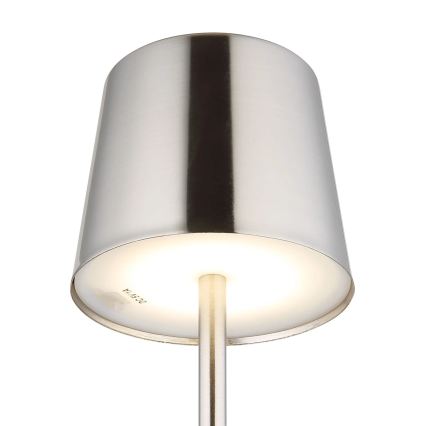 Globo - uzlādējama LED galda lampa ar pieskāriena vadību un regulējamu spilgtumu LED/2W/3,7V 3000/4000/6000K 2200 mAh spīdīgs hroms