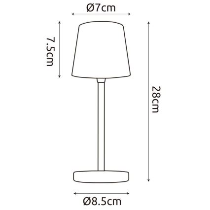 Globo - LED Aptumšojama āra skārienvadāma galda lampa LED/2W/5V 3000/4000/6000K 2200 mAh IP44 krēmkrāsa