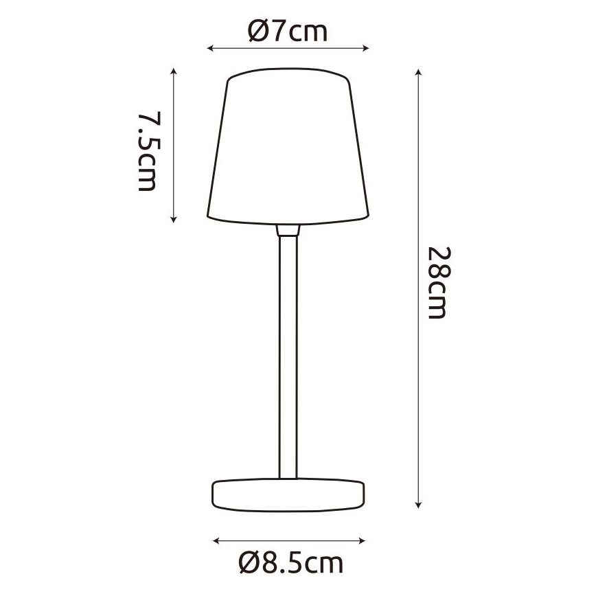 Globo - LED Aptumšojama āra skārienvadāma galda lampa LED/2W/5V 3000/4000/6000K 2200 mAh IP44 krēmkrāsa