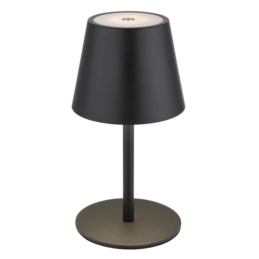 Globo - LED skārienvadāma, dimējama, uzlādējama āra galda lampa 3 vienā LED/3W/5V 3000/4000/5000K IP54 1800 mAh melna