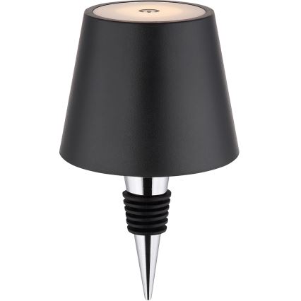 Globo - LED skārienvadāma, dimējama, uzlādējama āra galda lampa 3 vienā LED/3W/5V 3000/4000/5000K IP54 1800 mAh melna