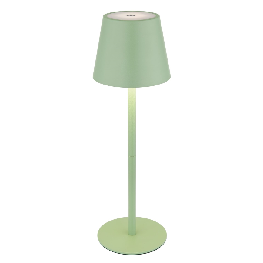 Globo - LED uzlādējamā āra galda lampa ar skārienjutīgu spilgtuma regulēšanu, 3‑vienā LED/3W/5V 3000/4000/5000K IP54 1800 mAh zaļa