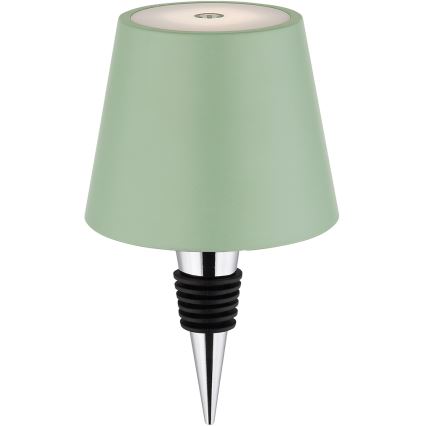 Globo - LED uzlādējamā āra galda lampa ar skārienjutīgu spilgtuma regulēšanu, 3‑vienā LED/3W/5V 3000/4000/5000K IP54 1800 mAh zaļa