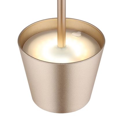 Globo - LED uzlādējamā skārienjutīgā regulējamā āra galda lampa 3 vienā, LED/3W/5V, 3000/4000/5000K, IP54, 1800 mAh, misiņš
