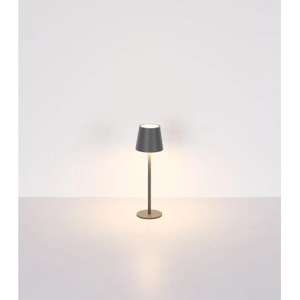 Globo - LED aptumšojama skārienvadāma uzlādējama āra galda lampa 3 vienā LED/3W/5V 3000/4000/5000K IP54 1800 mAh pelēka