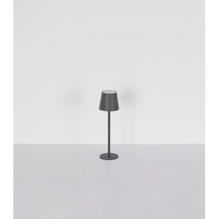 Globo - LED aptumšojama skārienvadāma uzlādējama āra galda lampa 3 vienā LED/3W/5V 3000/4000/5000K IP54 1800 mAh pelēka