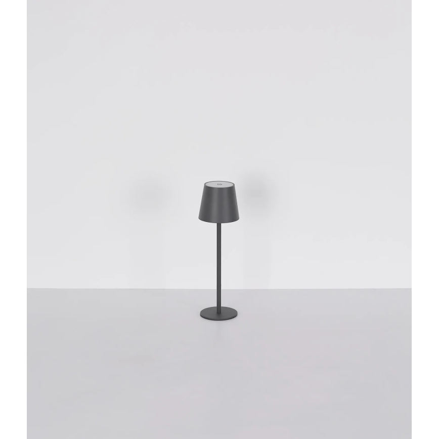 Globo - LED aptumšojama skārienvadāma uzlādējama āra galda lampa 3 vienā LED/3W/5V 3000/4000/5000K IP54 1800 mAh pelēka