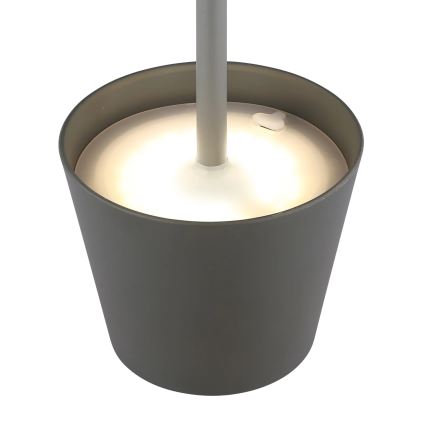 Globo - LED aptumšojama skārienvadāma uzlādējama āra galda lampa 3 vienā LED/3W/5V 3000/4000/5000K IP54 1800 mAh pelēka