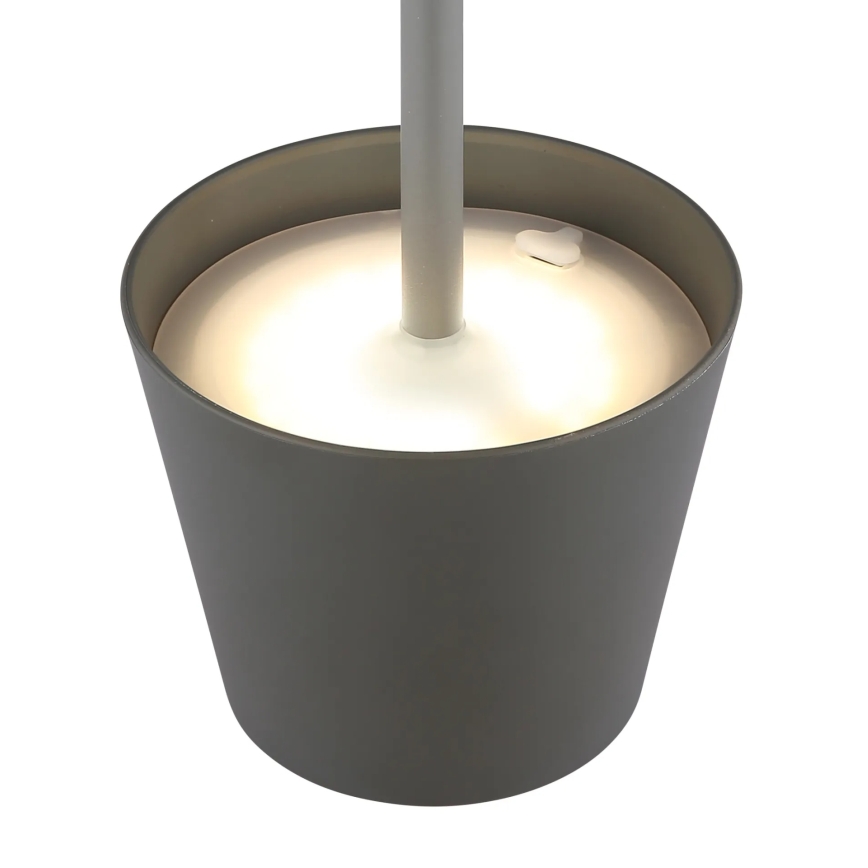 Globo - LED aptumšojama skārienvadāma uzlādējama āra galda lampa 3 vienā LED/3W/5V 3000/4000/5000K IP54 1800 mAh pelēka