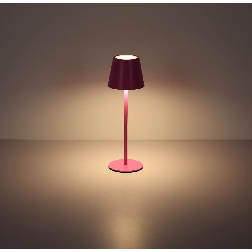 Globo - uzlādējamā, skārienjūtīgā un regulējamā āra galda LED lampa 3v1 LED/3W/5V 3000/4000/5000K IP54 1800 mAh rozā