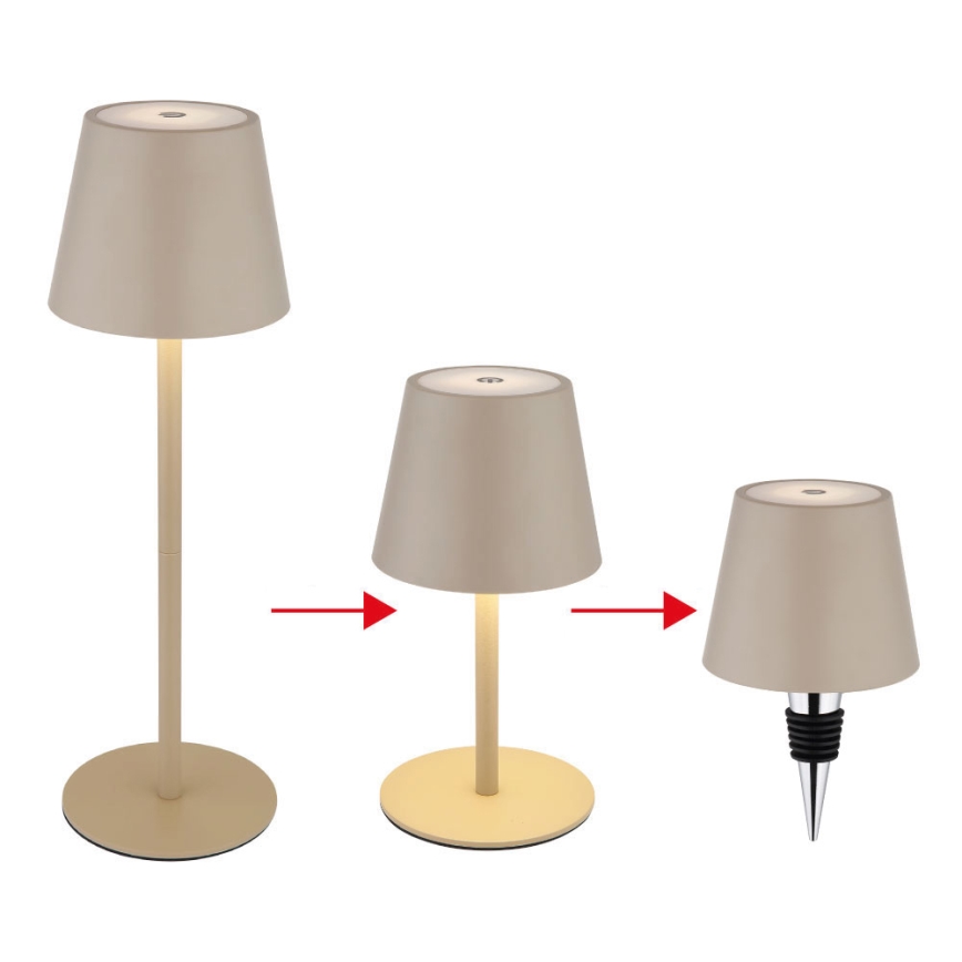 Globo - LED dimējama skārienvadāma uzlādējama āra galda lampa, 3W/5V, 3000/4000/5000K, IP54, 1800 mAh