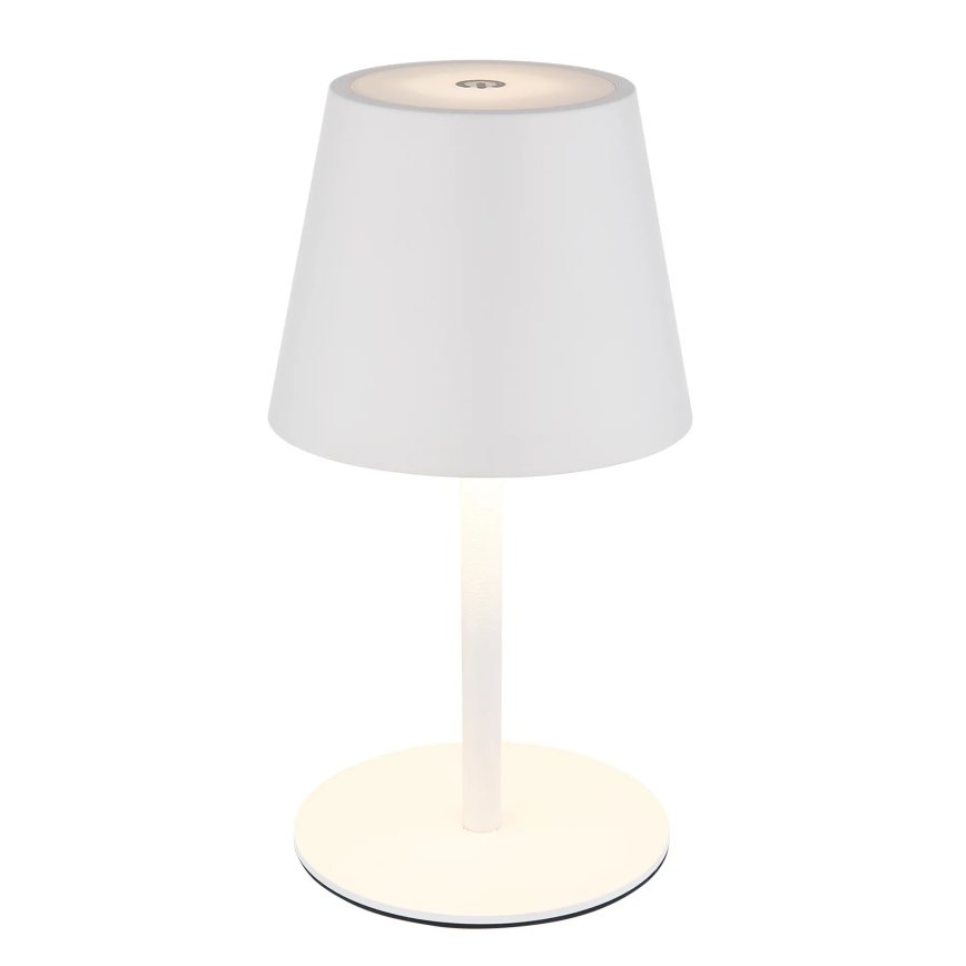 Globo – skārienjūtīga, dimmējama uzlādējama āra galda lampa 3 vienā LED/3W/5V 3000/4000/5000K IP54 1800 mAh balta