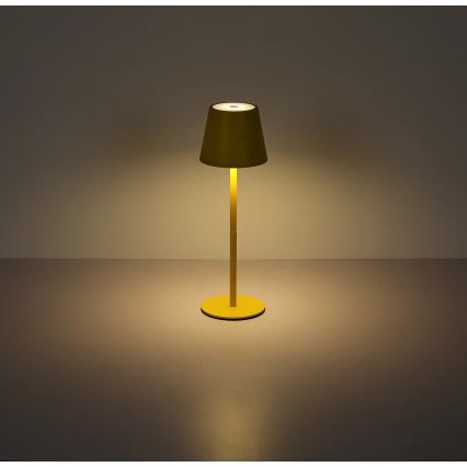 Globo - LED ar pieskāriena vadību, regulējama uzlādējama āra galda lampa 3 vienā LED/3W/5V 3000/4000/5000K IP54 1800 mAh dzeltena