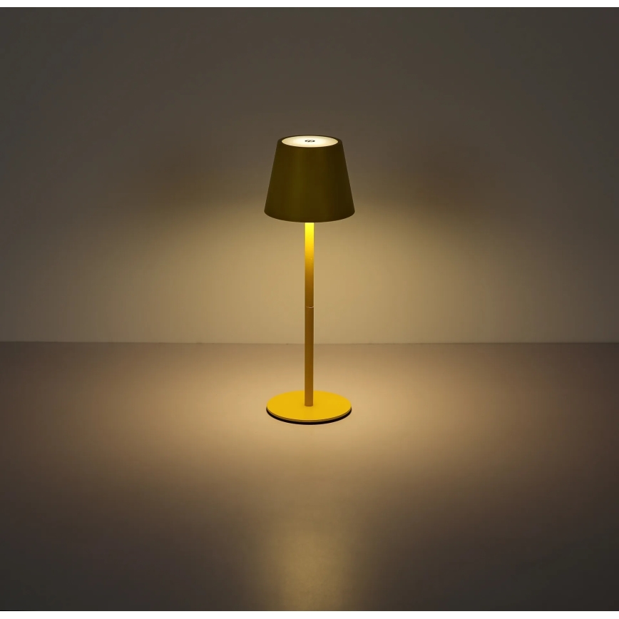 Globo - LED ar pieskāriena vadību, regulējama uzlādējama āra galda lampa 3 vienā LED/3W/5V 3000/4000/5000K IP54 1800 mAh dzeltena