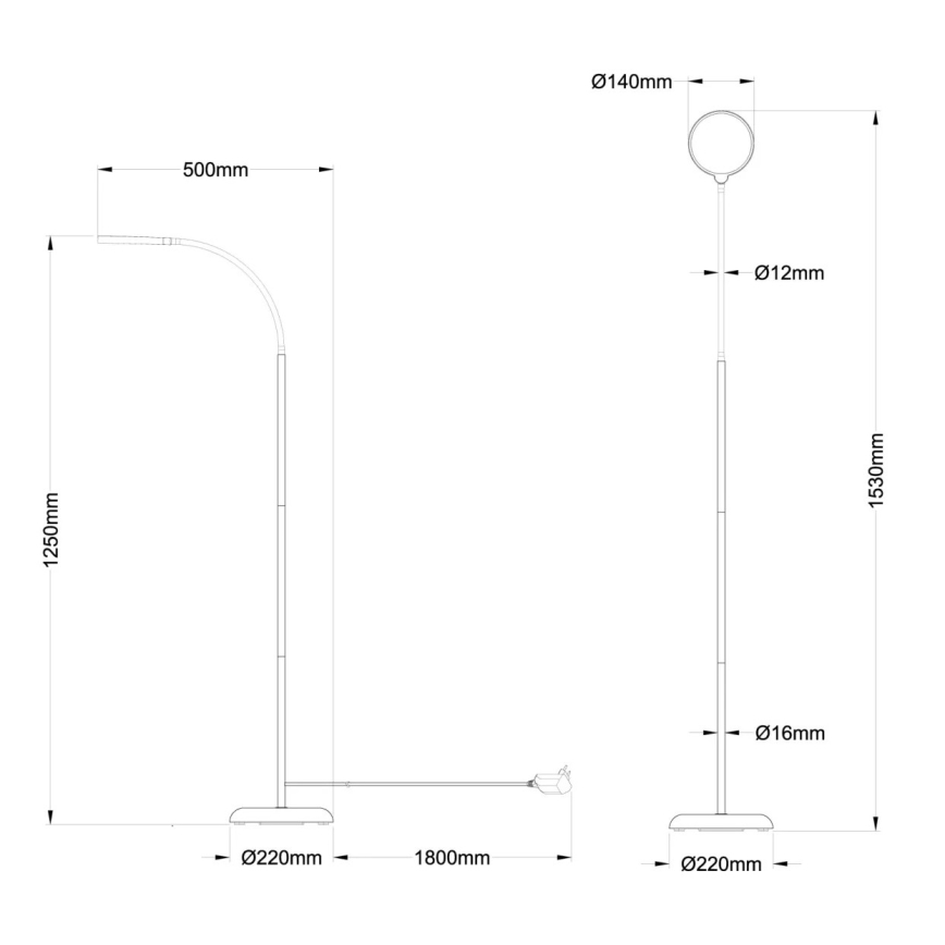 Globo - LED pieskāriena dimējama grīdas lampa LED/8W/230V 2700-6000K melna
