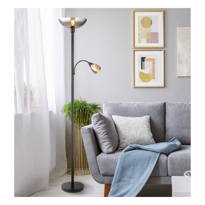 Globo - Grīdas stāvlampa 1xE27/60W/230V + 1xE14/40W
