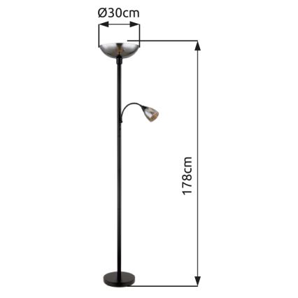 Globo - Grīdas stāvlampa 1xE27/60W/230V + 1xE14/40W