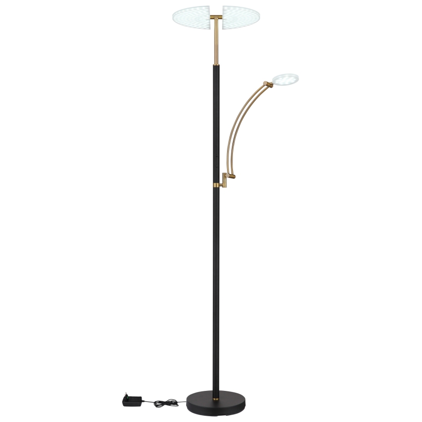 Globo - LED regulējama grīdas lampa LED/40W/230V + LED/5,5W 2700/4000/6000K melna