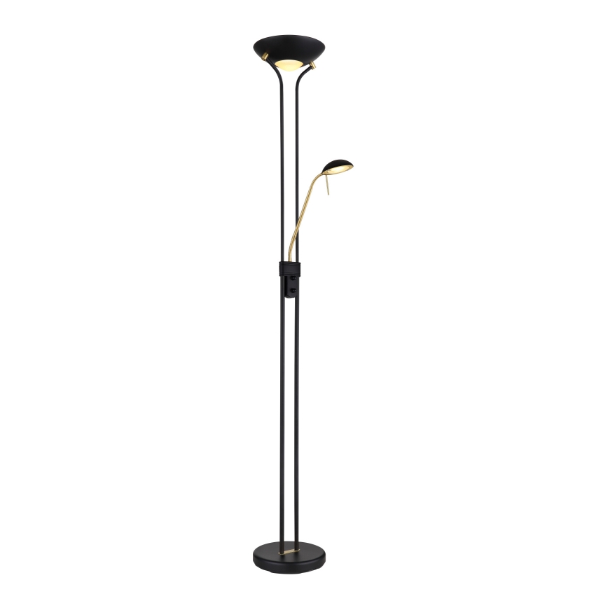 Globo - LED Aptumšojama grīdas stāvlampa LED/20W/230V + LED/5,5W 3000K melna/zelta