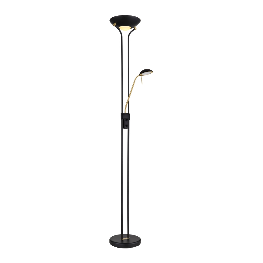 Globo - LED Aptumšojama grīdas stāvlampa LED/20W/230V + LED/5,5W 3000K melna/zelta
