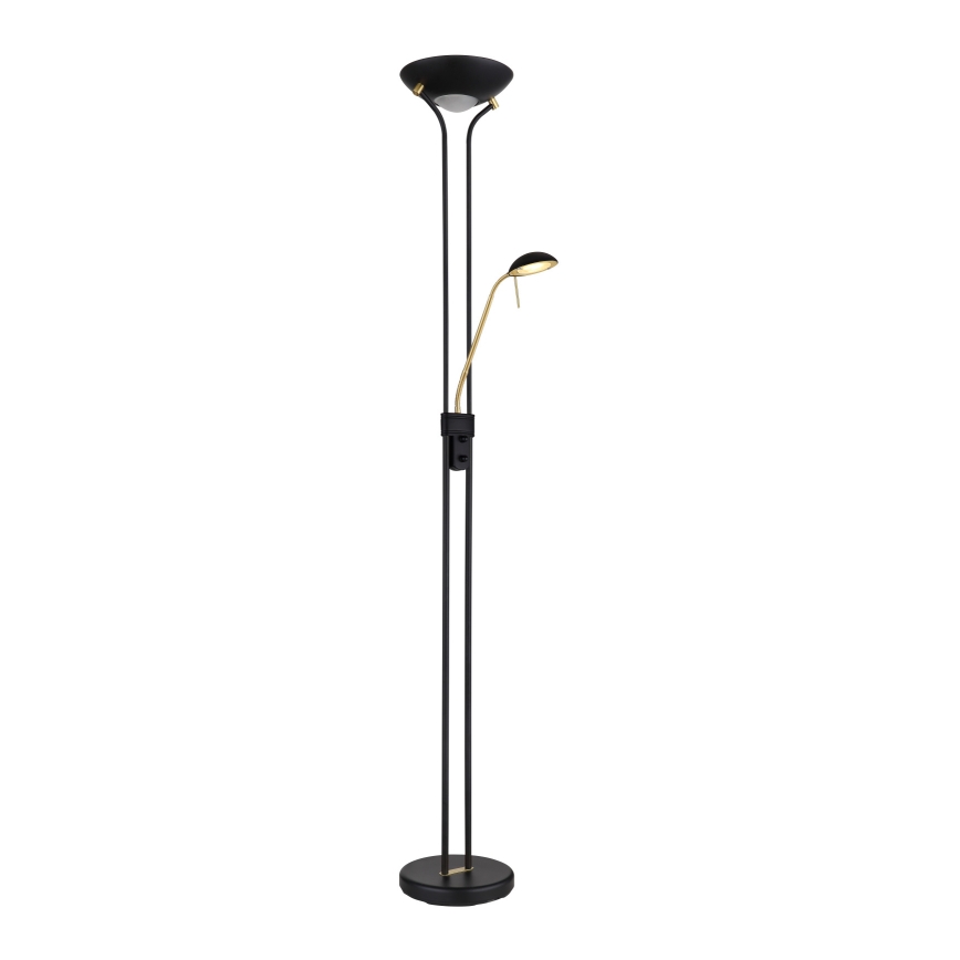 Globo - LED Aptumšojama grīdas stāvlampa LED/20W/230V + LED/5,5W 3000K melna/zelta