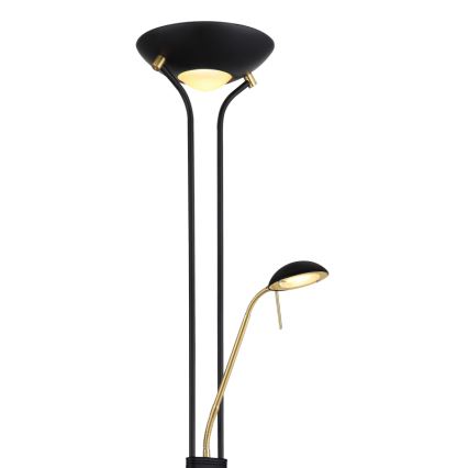 Globo - LED Aptumšojama grīdas stāvlampa LED/20W/230V + LED/5,5W 3000K melna/zelta