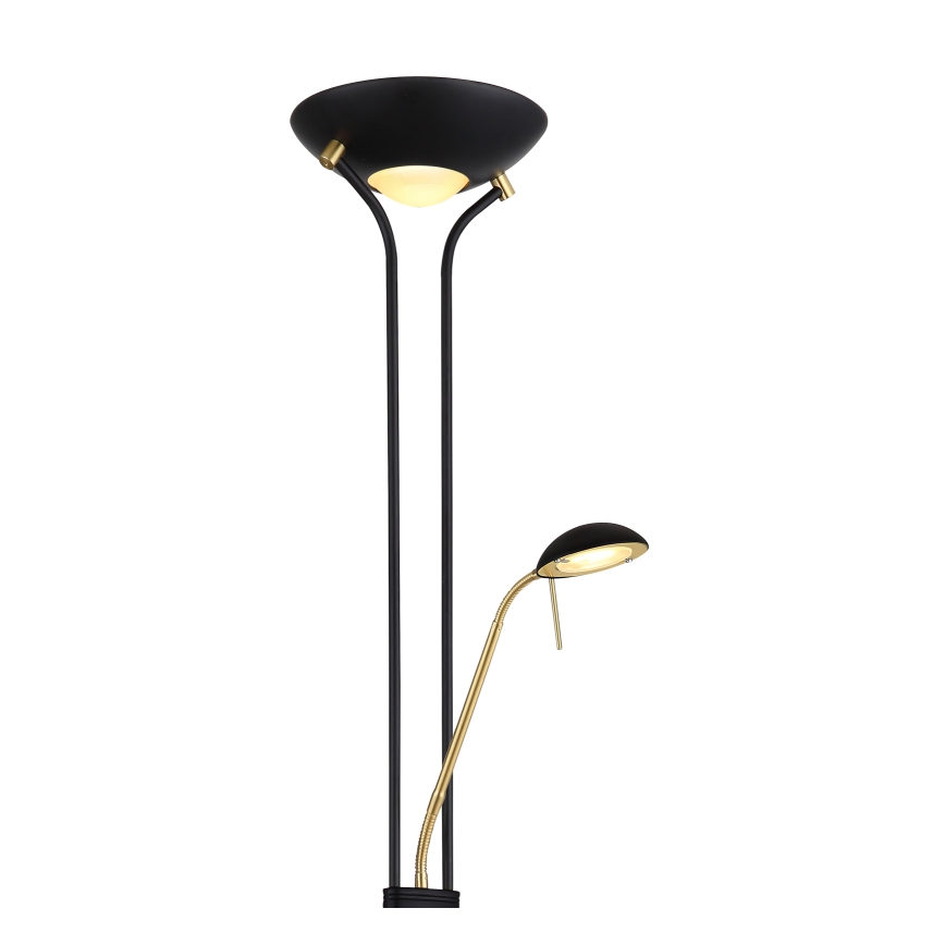Globo - LED Aptumšojama grīdas stāvlampa LED/20W/230V + LED/5,5W 3000K melna/zelta