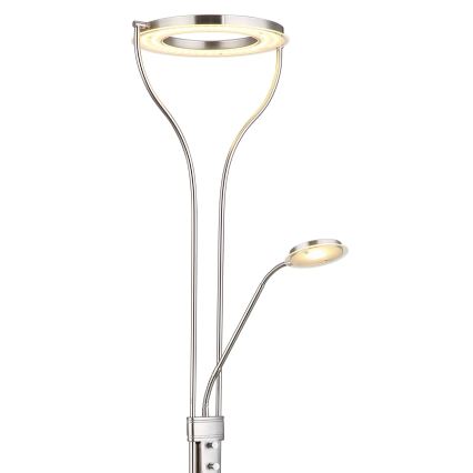 Globo - LED regulējamā stāvlampa LED/20W/230V + LED/4W 3000K matēts hroms