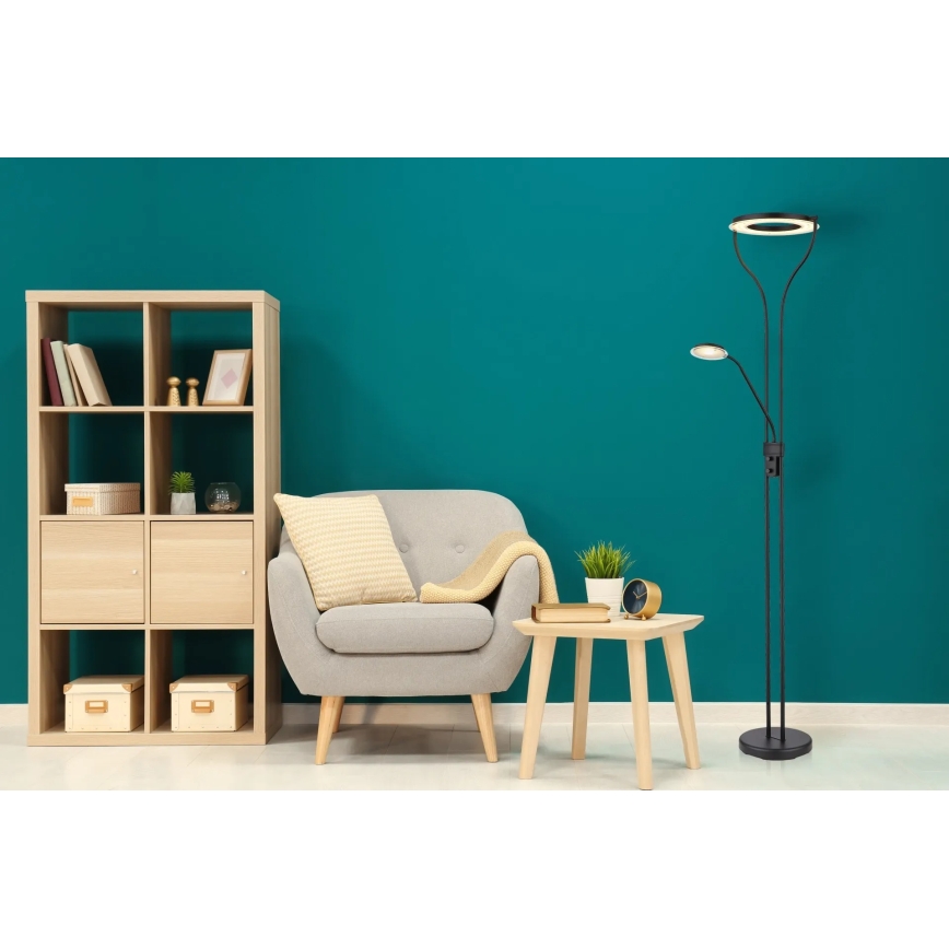 Globo - LED regulējama grīdas lampa LED/20W/230V + LED/4W 3000K melna
