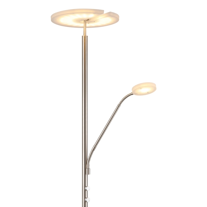 Globo - regulējama LED grīdas lampa LED/28W/230V + LED/5W 3000K matēts hroms