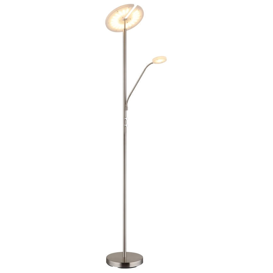 Globo - regulējama LED grīdas lampa LED/28W/230V + LED/5W 3000K matēts hroms